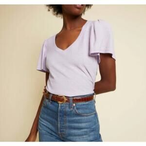 Nation LTD Lavender Darcie Ruffle Sleeve Top (M)